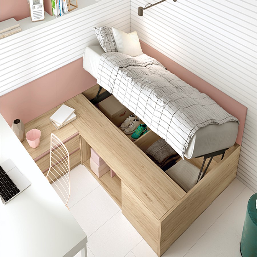 juego de cuarto con cama abatible para jovenes