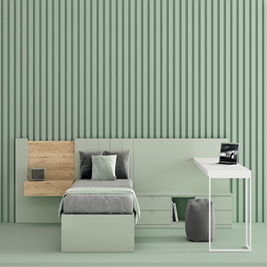 juego de habitacion moderno color verde
