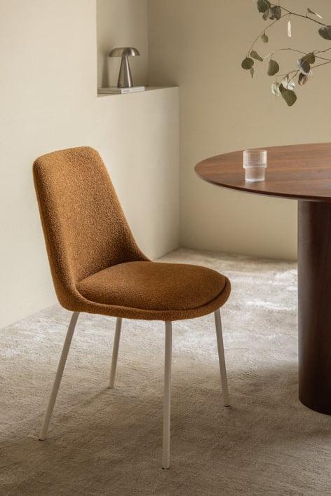 Silla de comedor en tela bouclé Chicago