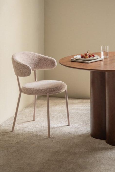 Silla de comedor en tela bouclé Verilo